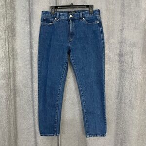 Banana Republic Women's Sz 29/8 The Beau Jean High Rise Straight Dark Wash Denim